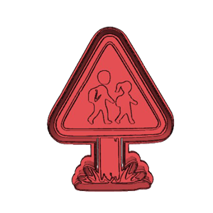 Children Crossing Sign Cookie Cutter