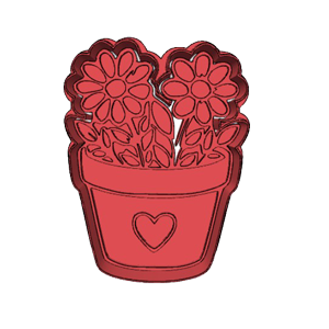 Potted Flowers Cookie Cutter