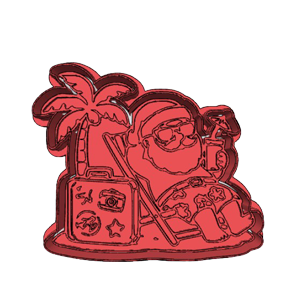 Santa on Beach Cookie Cutter
