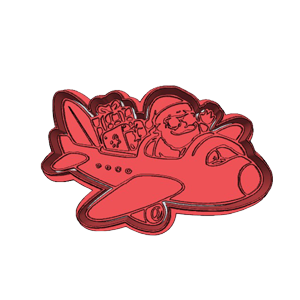 Santa in Airplane Cookie Cutter