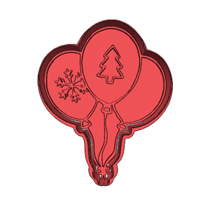 Christmas Balloons Cookie Cutter