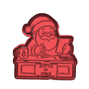 Santa Reading Letters Cookie Cutter