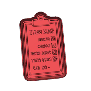 Sick Note Cookie Cutter